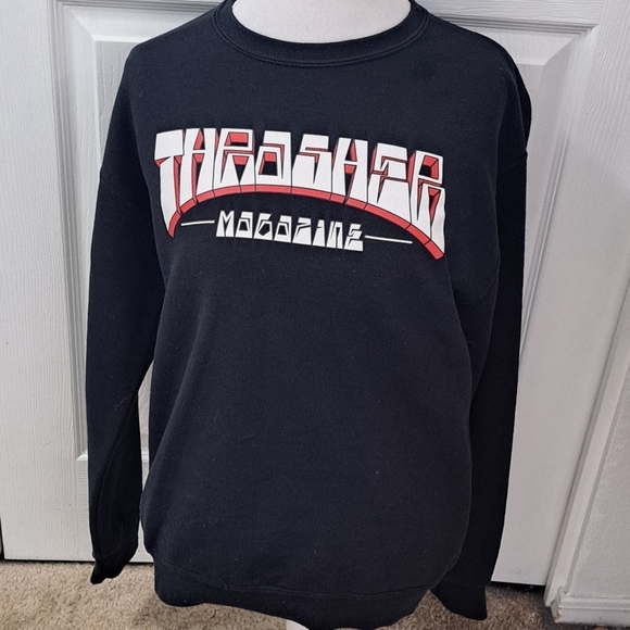 Thrasher Magazine Firme Logo Black Pullover Sweatshirt    Size M - Picture 1 of 7